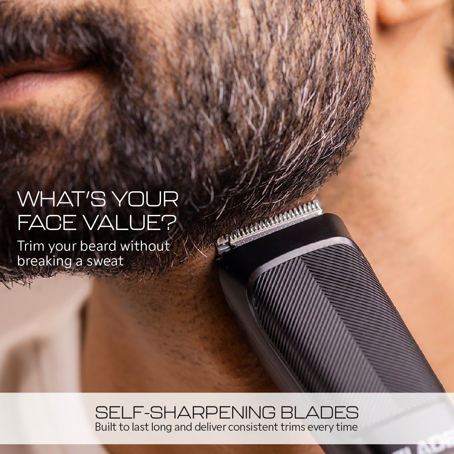 Zlade Jaws Blitz 11-in-1 All-Purpose Beard Trimmer | Men's Multigrooming Kit | 40+6 Length Settings | 3 Interchangeable Heads | Convenient USB-C Charging - Beard Trimmer - ZLADE