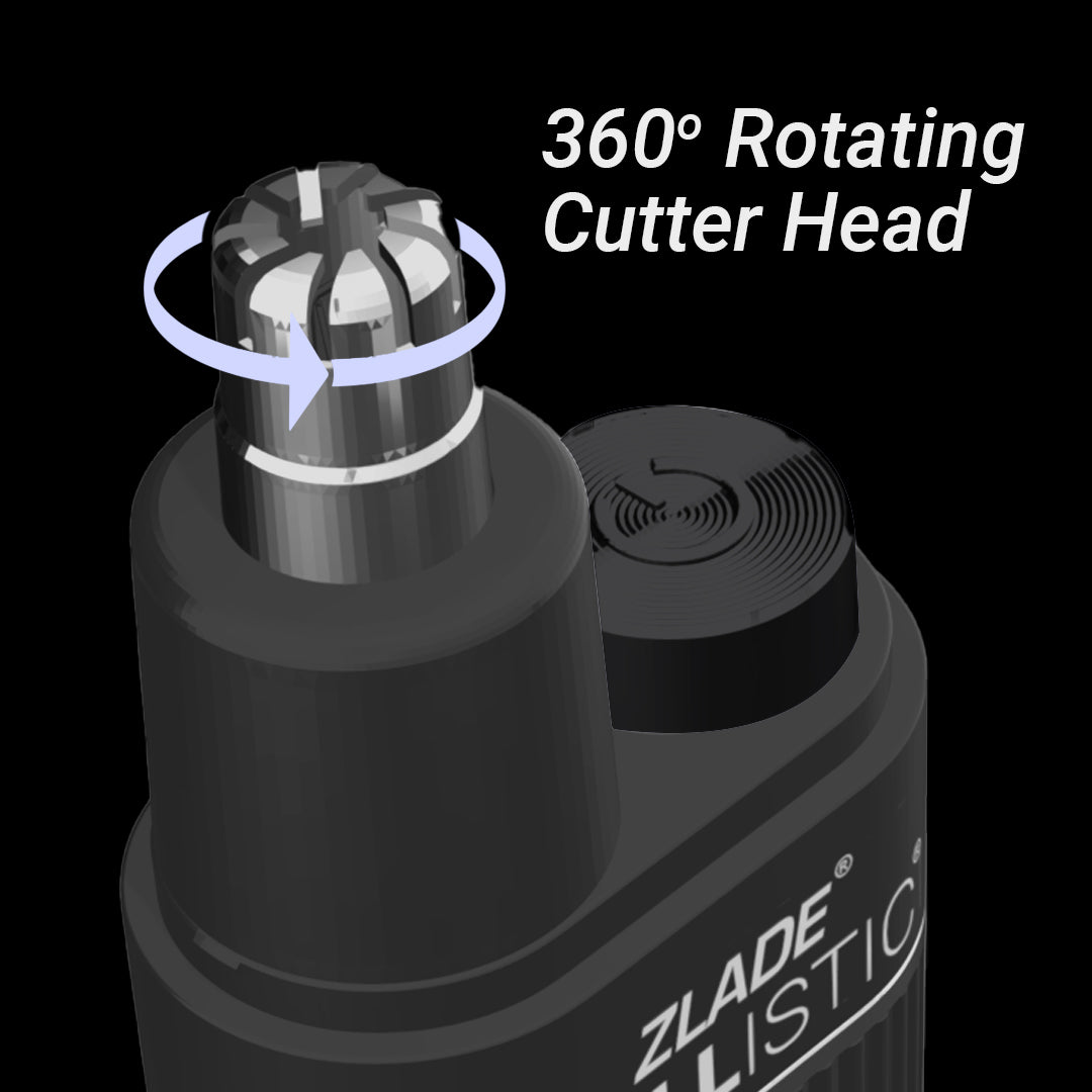 Zlade Ballistic Nose & Ear Hair Trimmer - AAA Battery-Operated Waterproof Trimmer