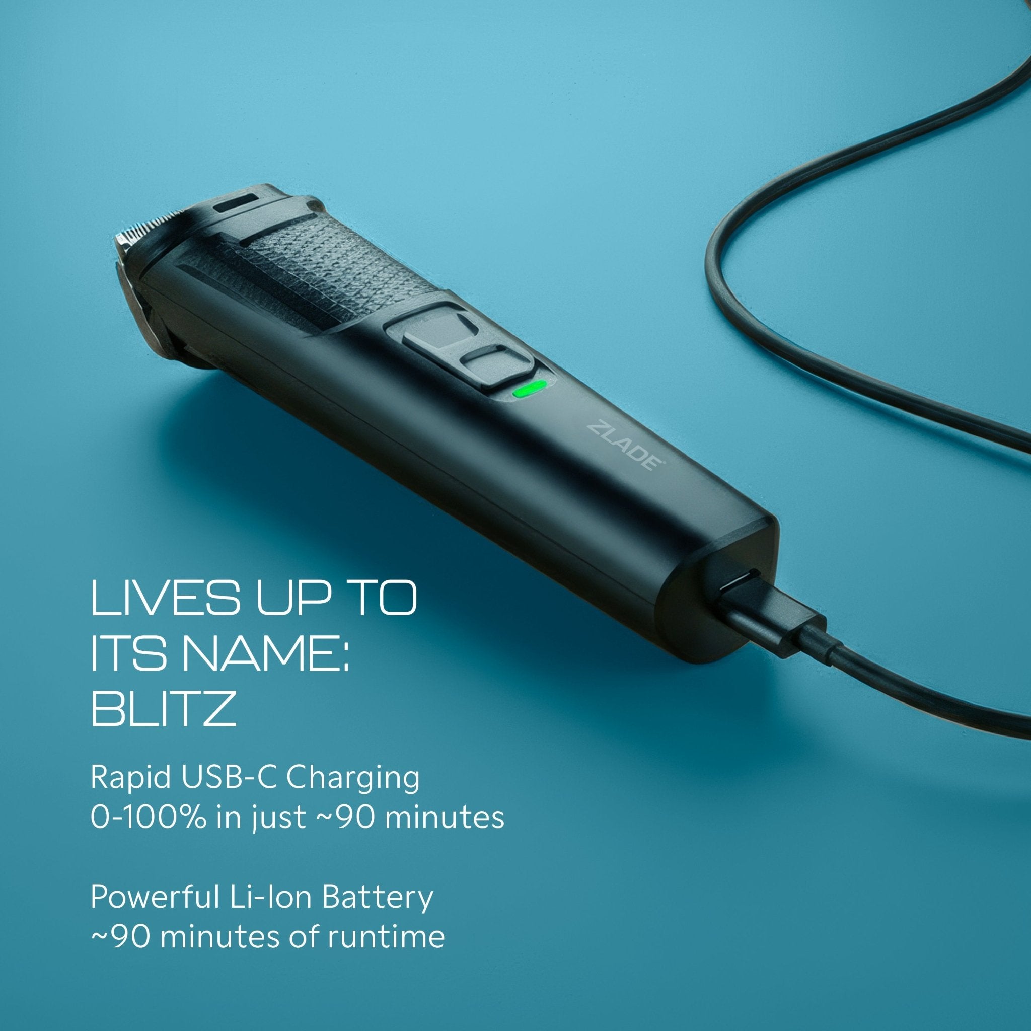 Zlade Jaws Blitz 9-in-1 Ultra-Precision Beard Trimmer | 40+6 Length Settings | Self-Sharpening Blades | USB-C Charging - Beard Trimmer - ZLADE