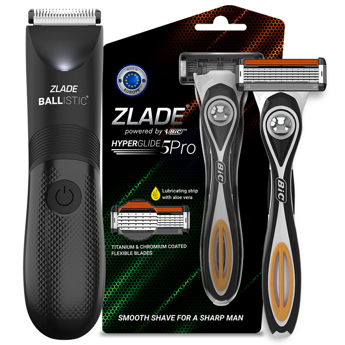 Zlade Ballistic Lite Trimmer & Zlade HyperGlide5 Pro Shaving Razor