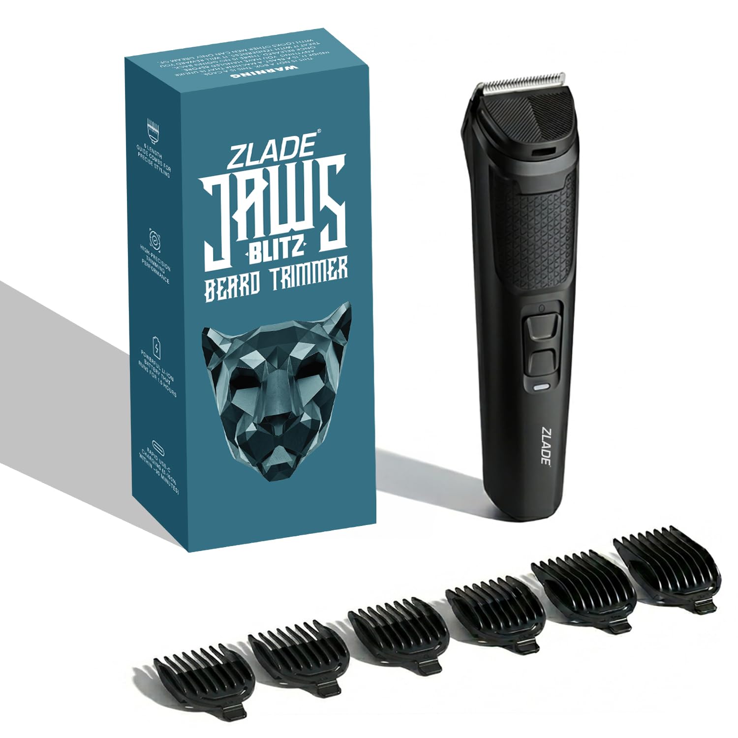 Zlade Jaws Blitz Beard Trimmer ZBLT6 - 7 length settings, black
