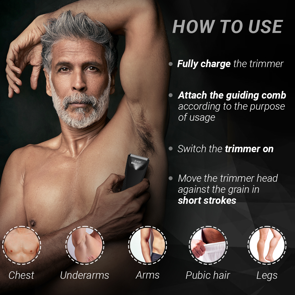 Zlade Ballistic TURBO Full Body Trimmer + 2 Extra Blades