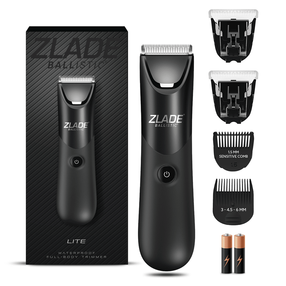 Zlade Ballistic LITE Full - Body Trimmer + 2 Heads | AAA Battery Powered - Hair Clipper & Trimmer Accessories - ZLADE