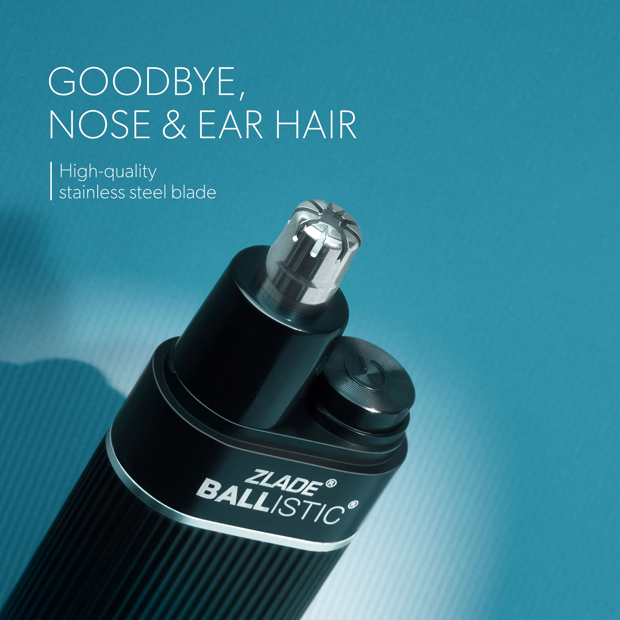 Zlade Ballistic Nose & Ear Hair Trimmer - AAA Battery-Operated Waterproof Trimmer