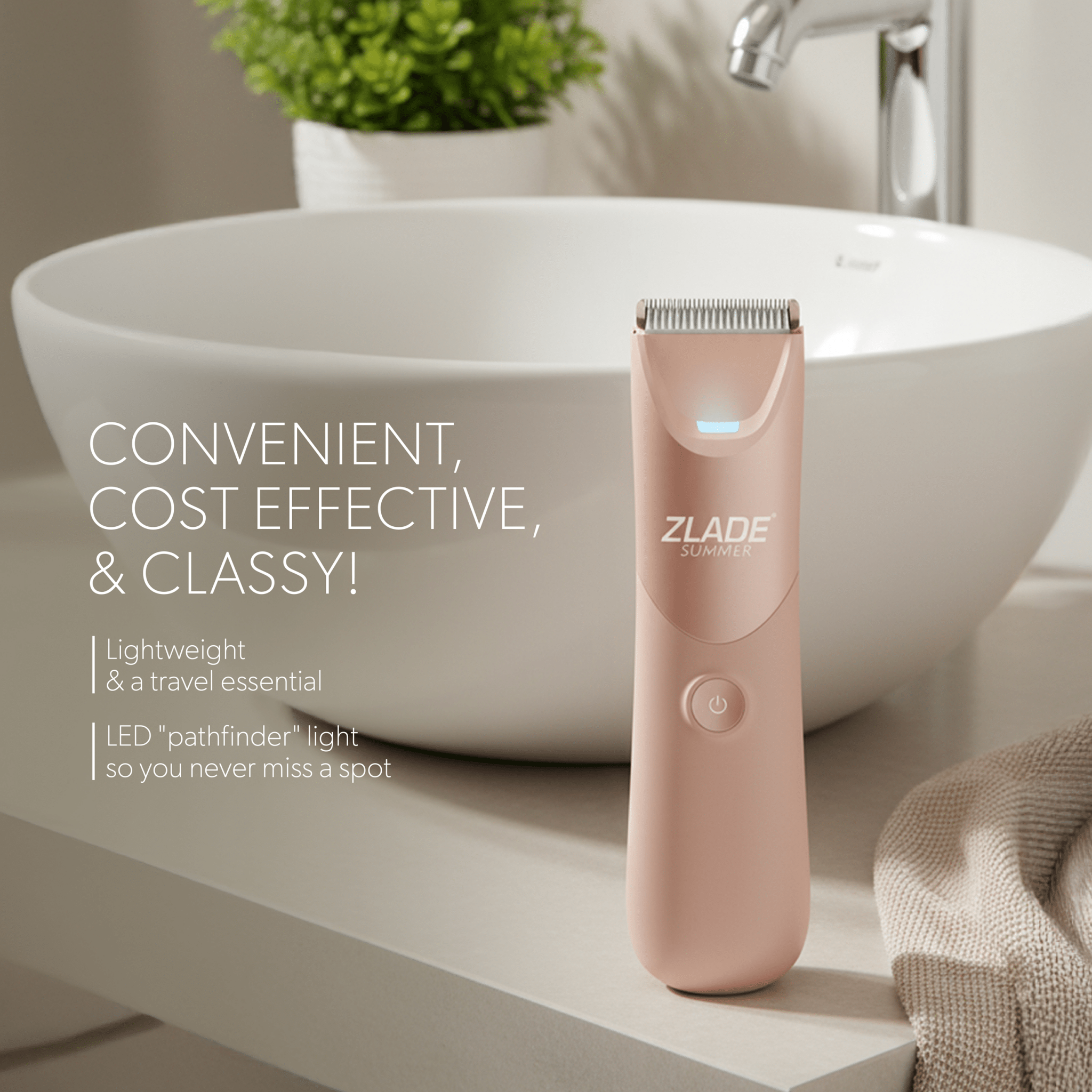 Zlade Summer Intimate Hair Removal Trimmer for Women | Bikini Line, Underarms, Body Hair | 2 AAA Battery Operated | IPX - 5 Waterproof - Hair Clipper & Trimmer Accessories - ZLADE