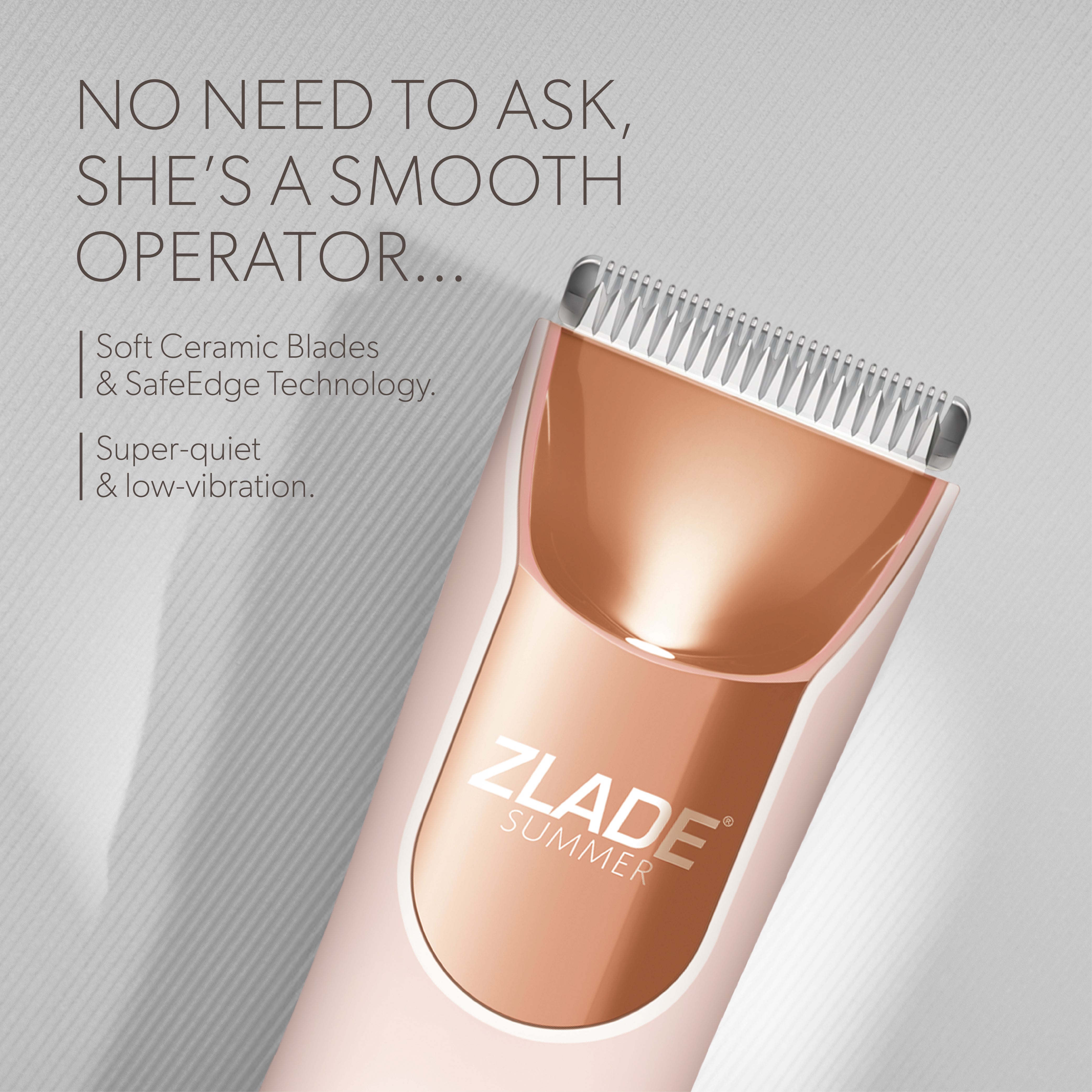 Zlade Summer Pro Intimate Body Trimmer for Women | Rechargeable | Soft Ceramic Blades | Waterproof | Digital Display