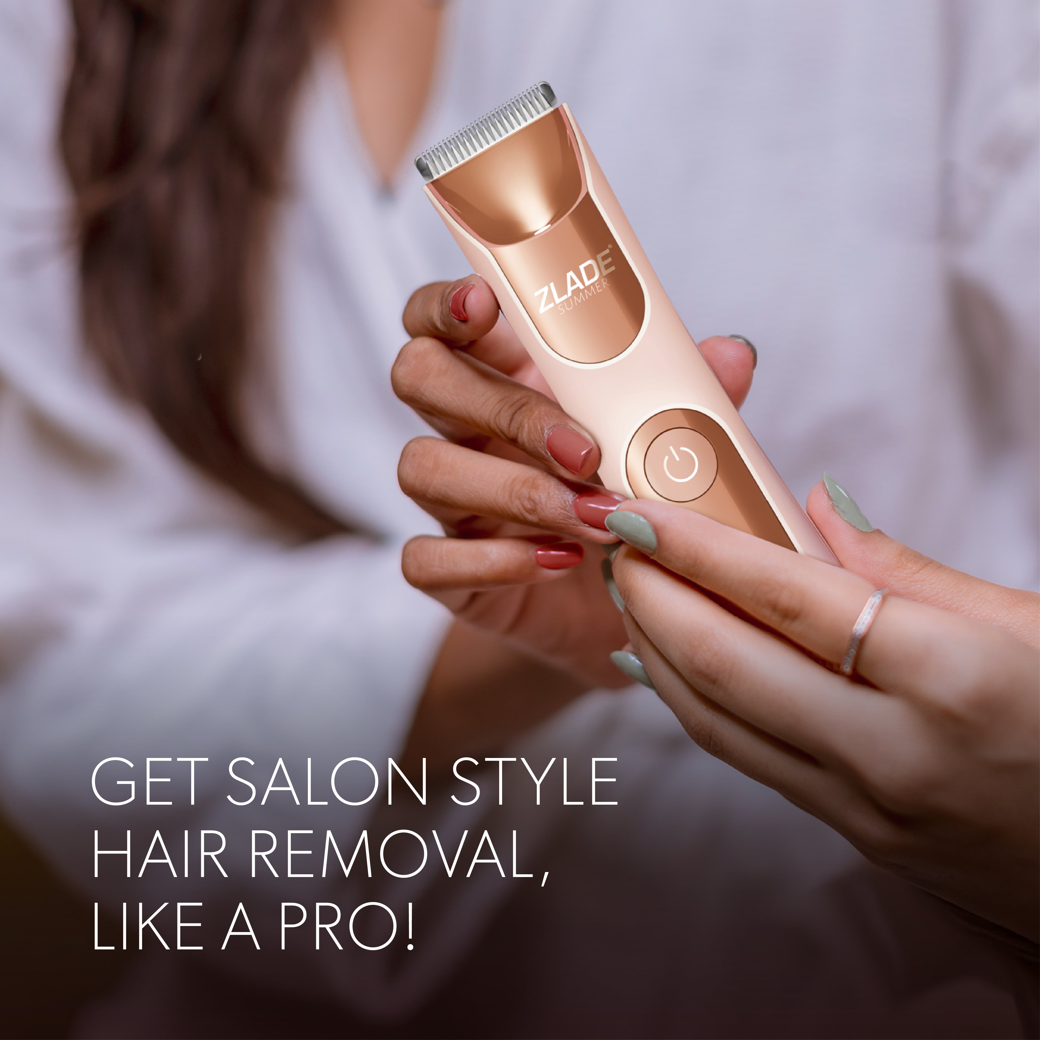 Zlade Summer Pro Intimate Body Trimmer for Women | Rechargeable | Soft Ceramic Blades | Waterproof | Digital Display