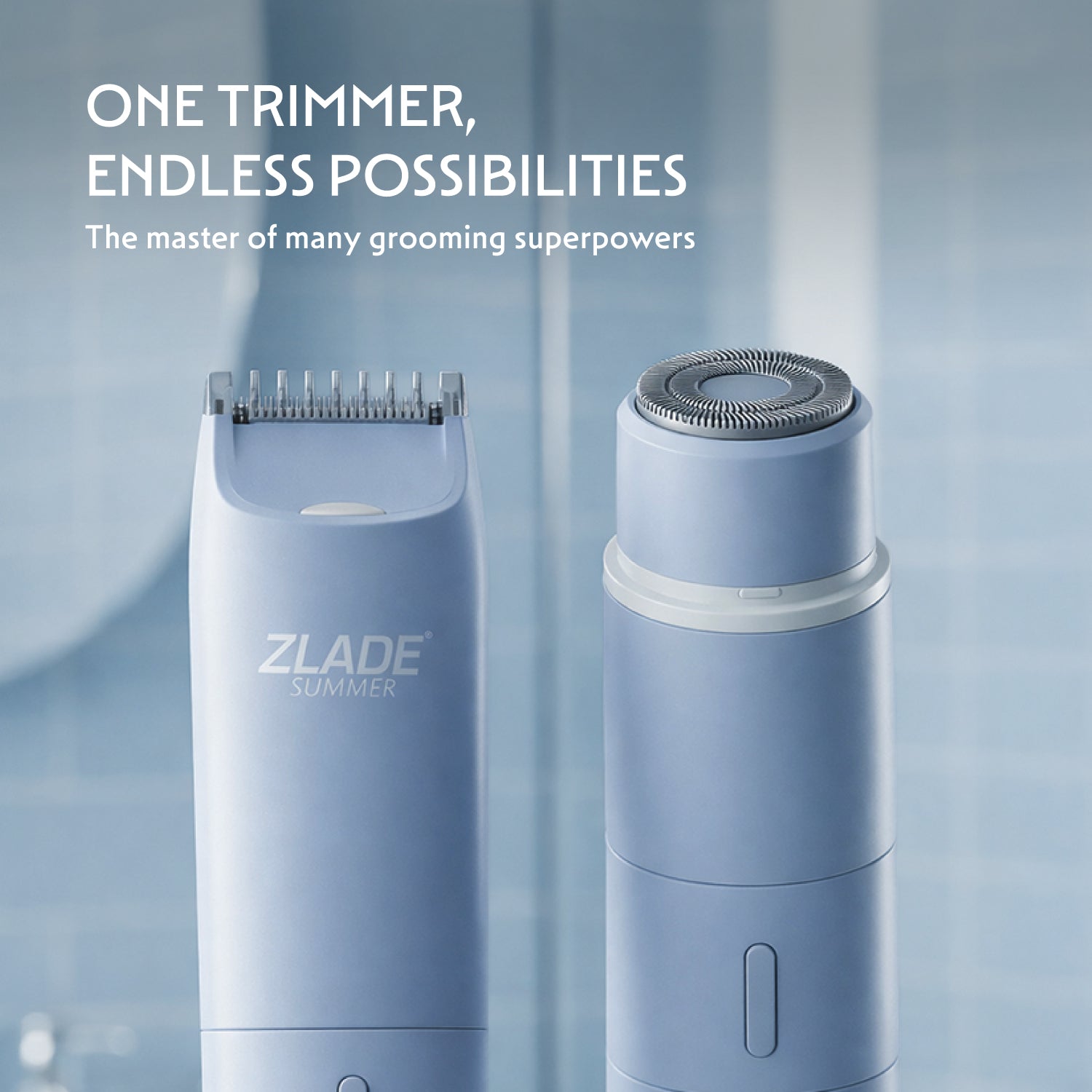 Zlade Summer Vacay | 2-in-1 Rechargeable Bikini Trimmer & Face Shaver for Women