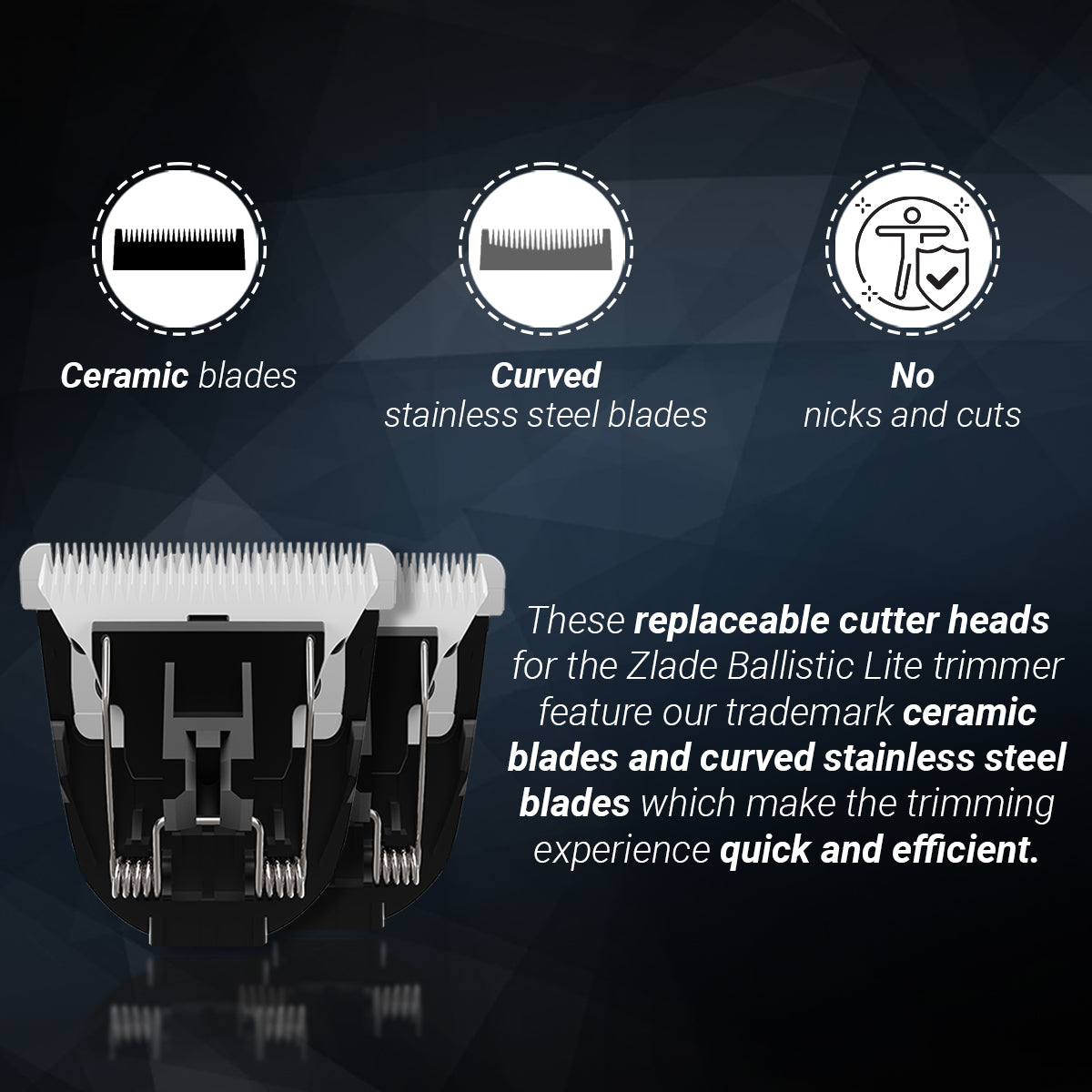 Zlade Ballistic Lite Replaceable Cutter Heads for Trimmer