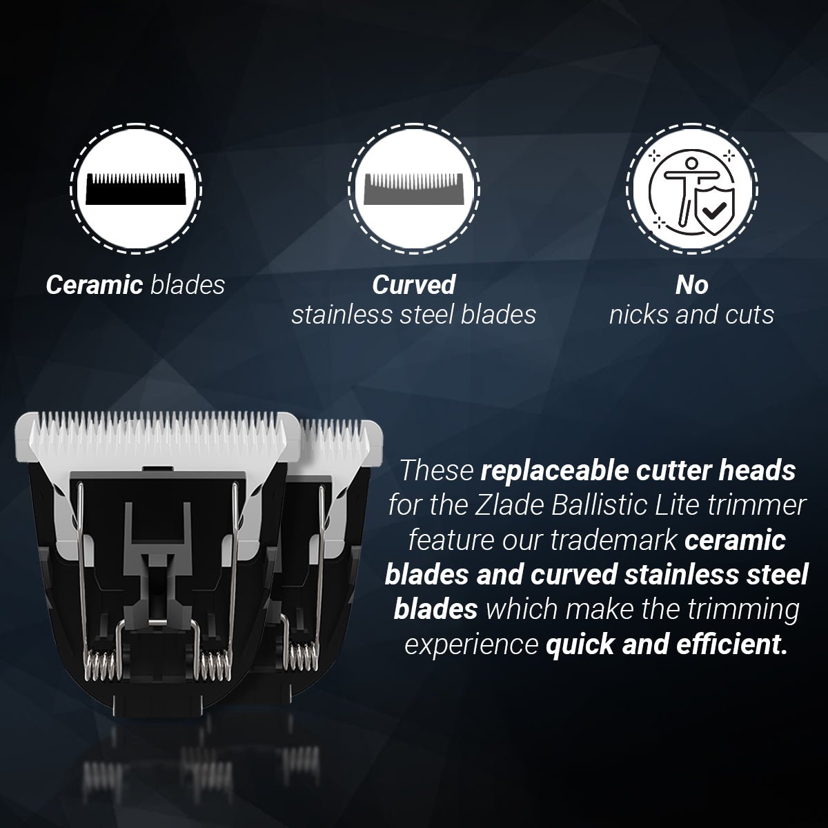Zlade Ballistic Lite Replaceable Cutter Heads for Trimmer - Hair Clipper & Trimmer Accessories - ZLADE