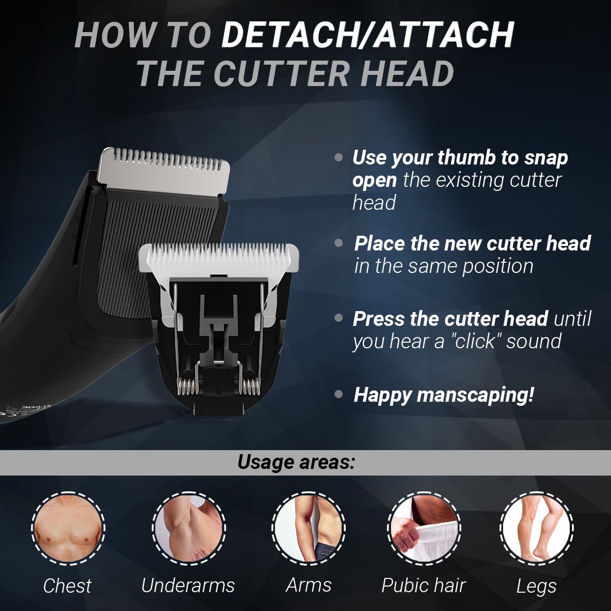 Zlade Ballistic Lite Replaceable Cutter Heads for Trimmer - Hair Clipper & Trimmer Accessories - ZLADE