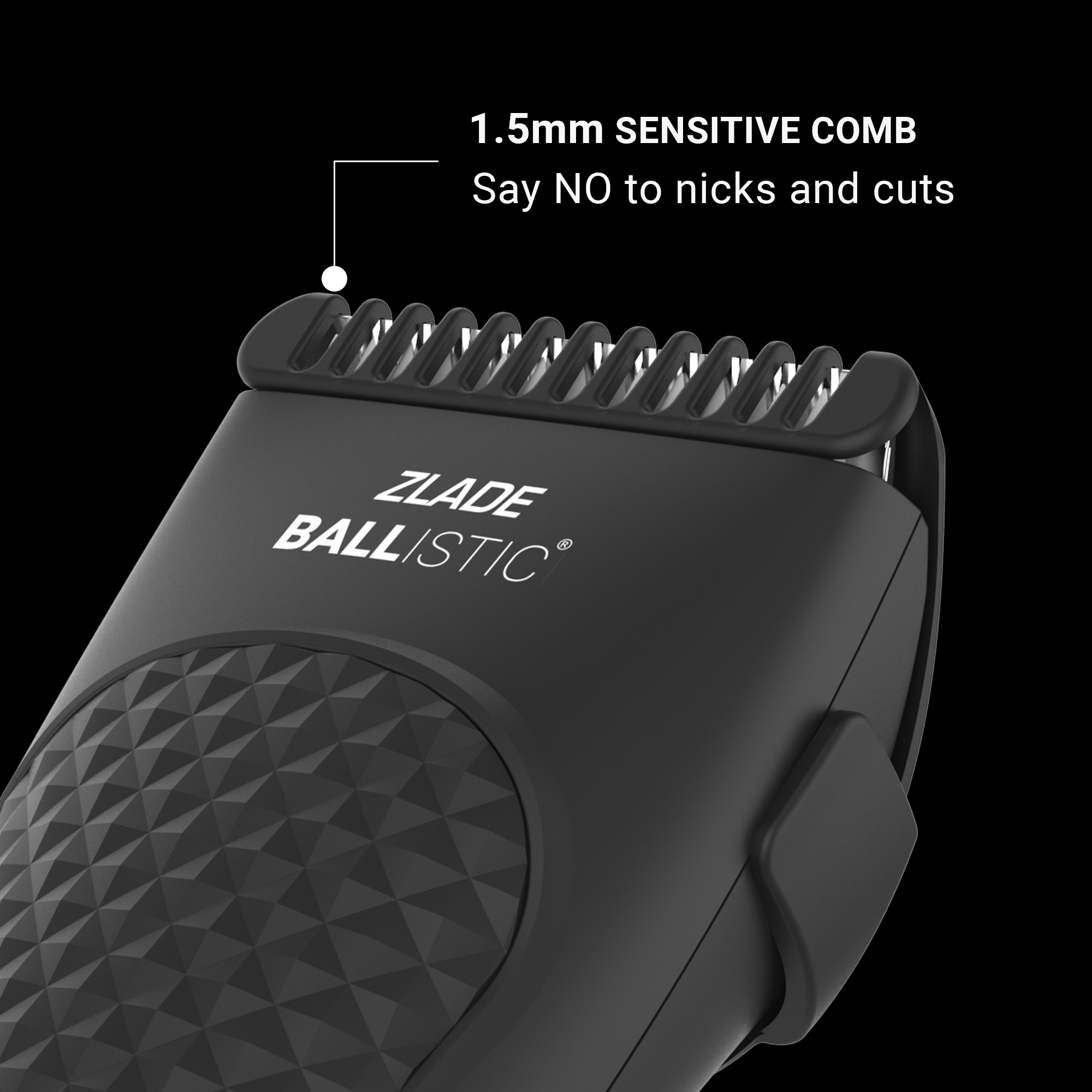Set of 3 Guide Combs with cleaning brush for Zlade Ballistic ZW2.0 Trimmer (1.5mm, 3mm/6mm, 9mm/12mm)