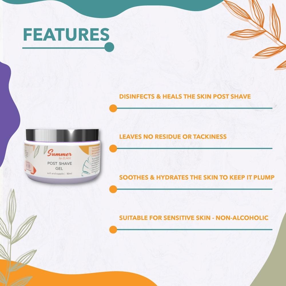 Summer by Zlade All Natural Shave Combo for Women | 1 Clear Pre Shave Gel + 1 Post Shave Gel