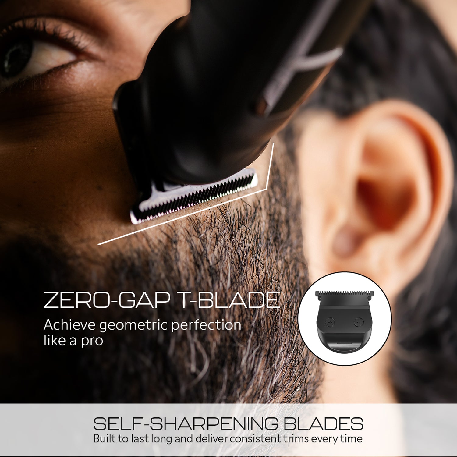 Zlade Jaws Alpha Rechargeable All-in-One Beard Trimmer | 4 Interchangeable Heads | 19+4 Length Settings | IPX-7 Waterproof - ZLADE