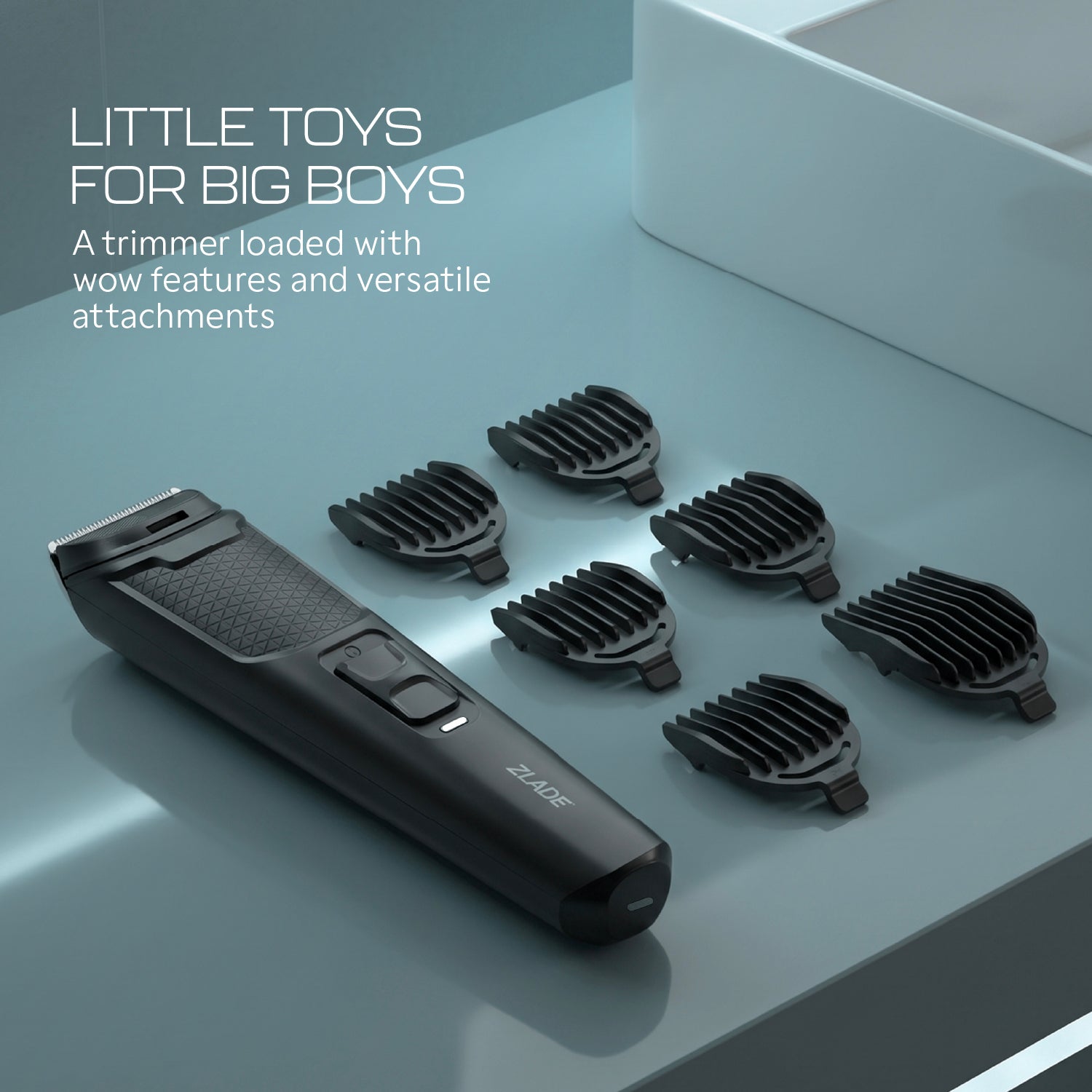 Zlade Jaws Blitz Beard Trimmer With 6 Length Settings | Self-Sharpening Blades | Long Runtime | Convenient USB-C Charging - ZLADE