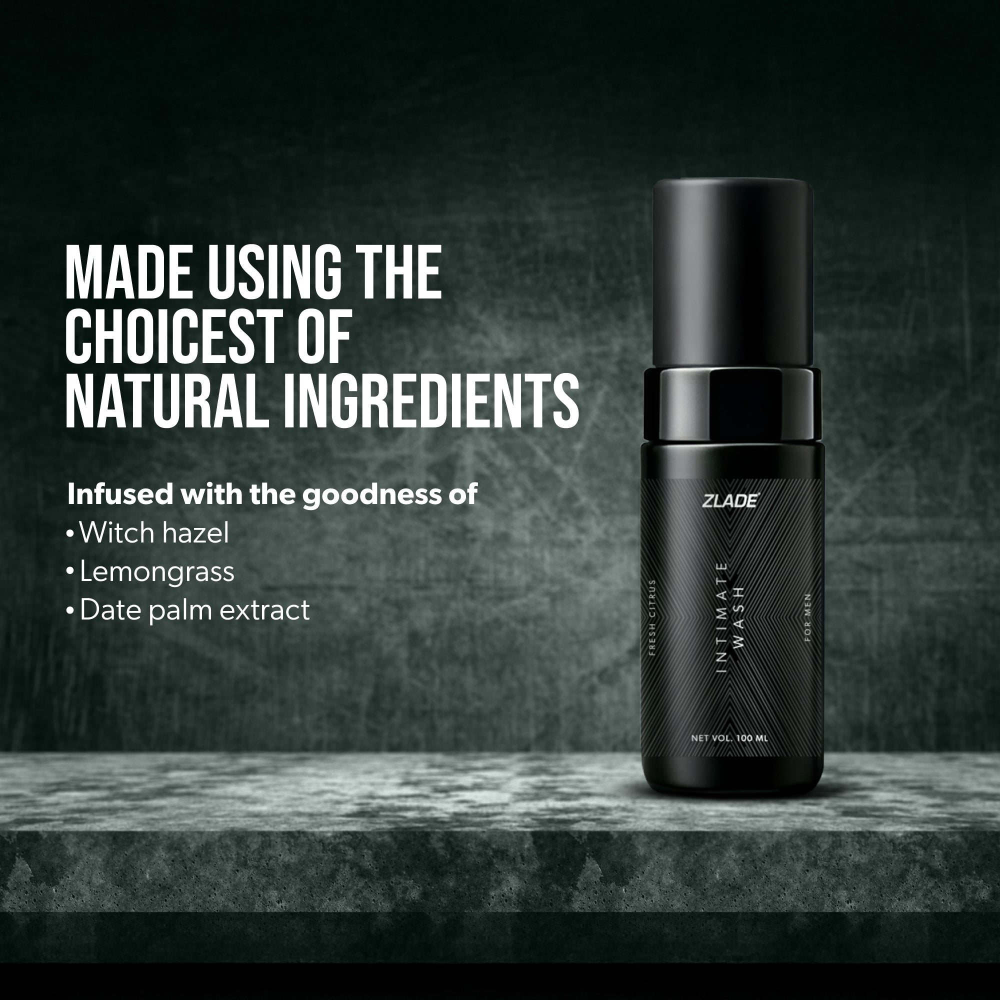 Zlade Intimate Wash for Men | Fresh Citrus Foaming Wash for Impeccable Below-the-Belt Hygiene | 100 ml