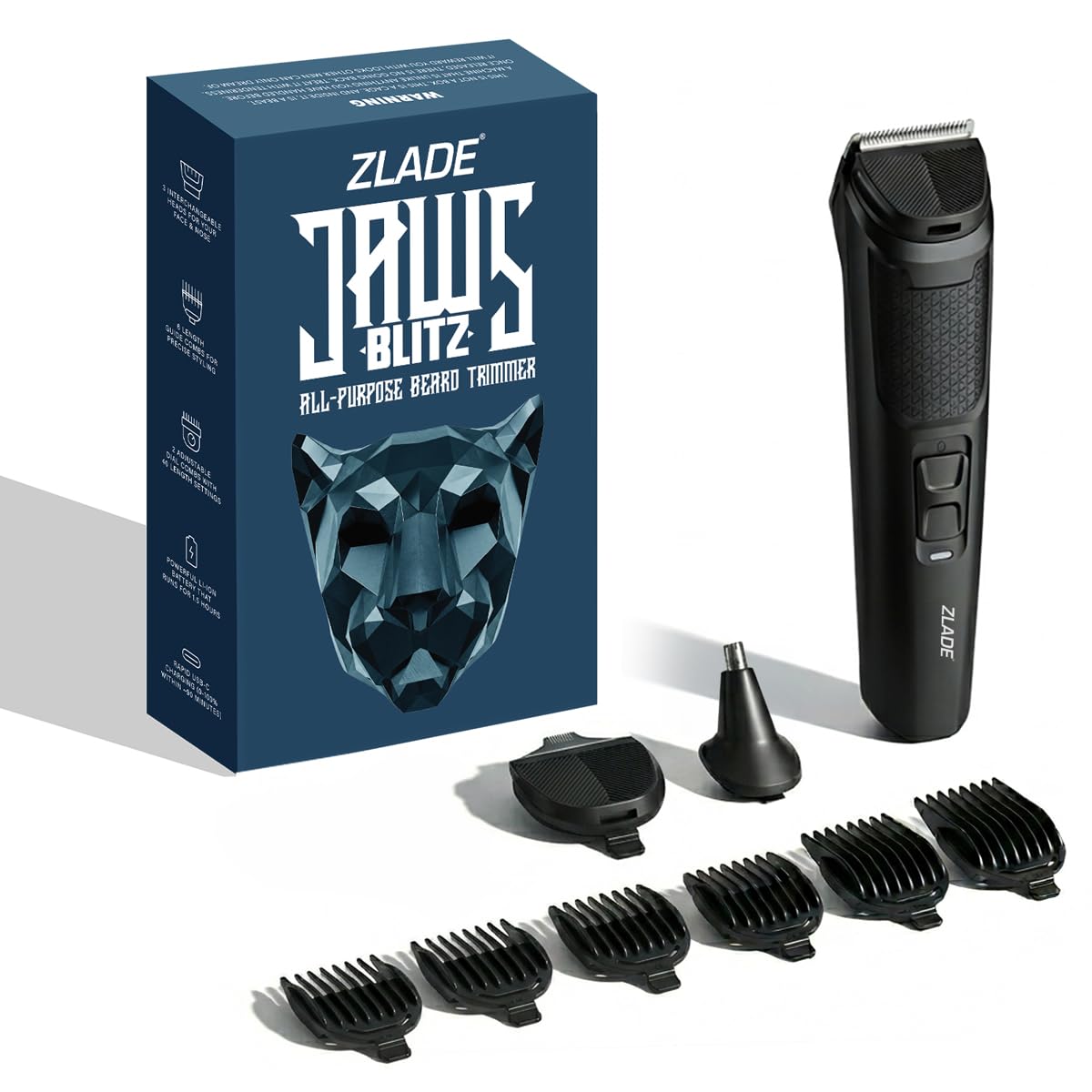 Zlade Jaws Blitz All in One Trimmer ZBLMG6 - 3 interchangeable heads, black