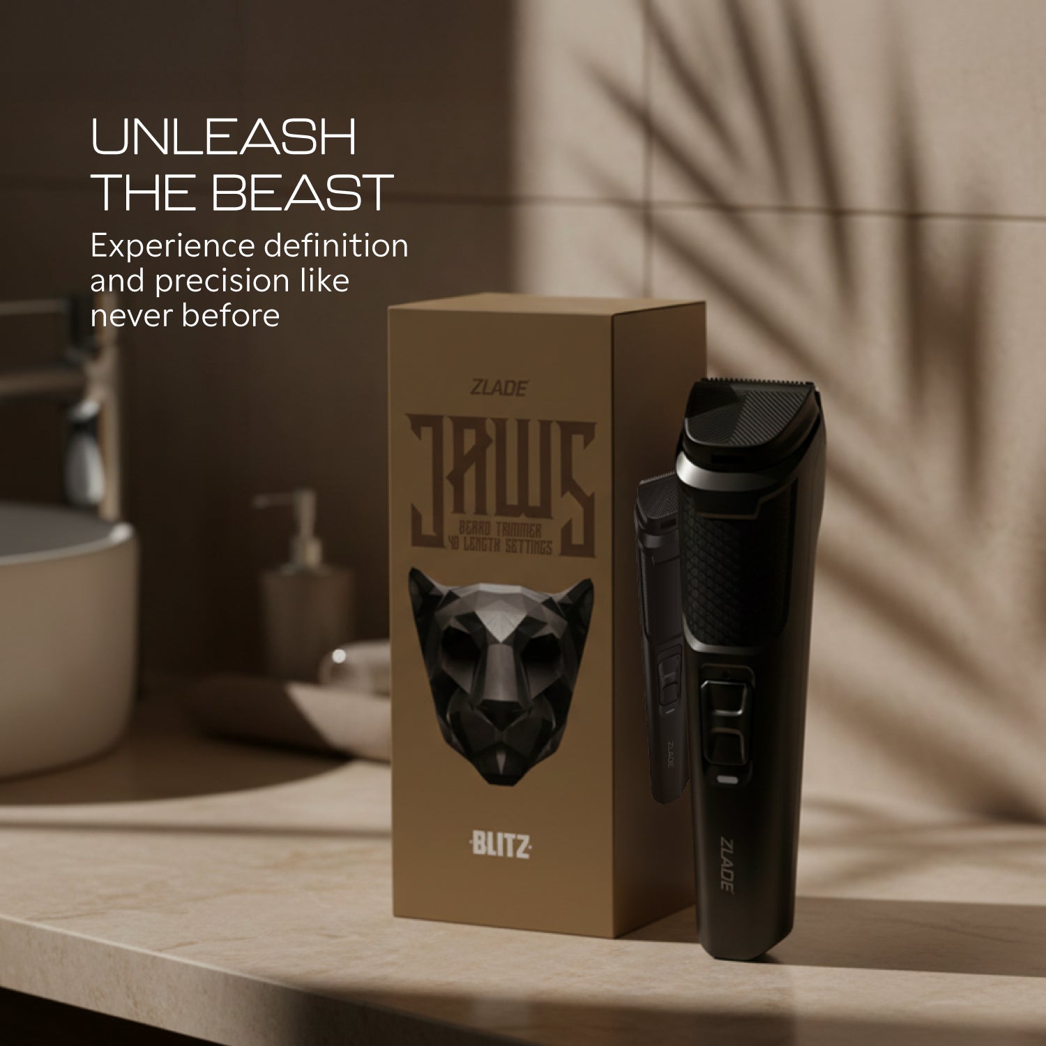 Zlade Jaws Blitz Rechargeable High-Precision Beard Trimmer | 40 Length Settings