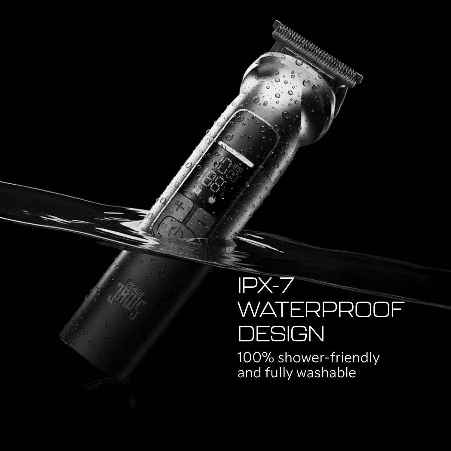 Zlade Jaws Alpha Rechargeable All-in-One Beard Trimmer | 4 Interchangeable Heads | 19+4 Length Settings | IPX-7 Waterproof