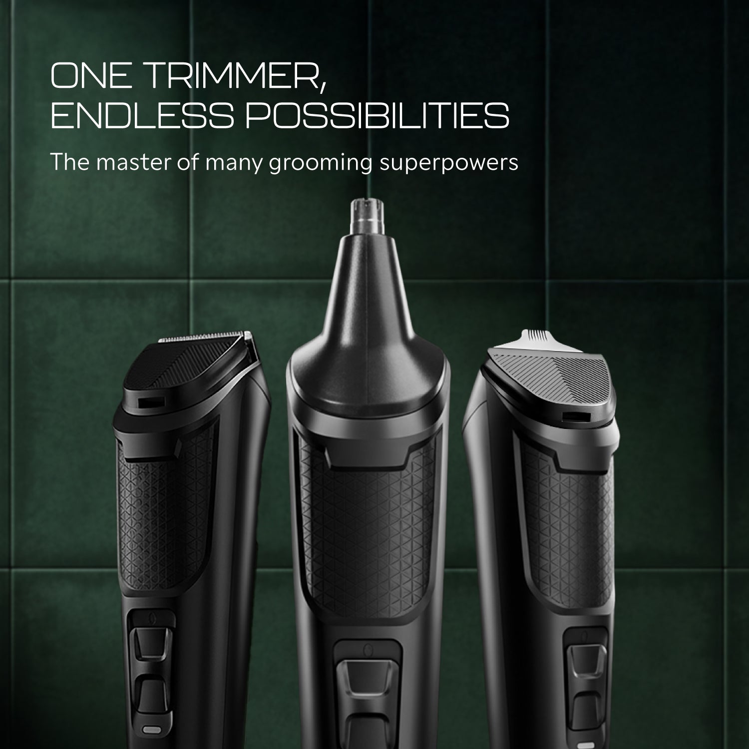 Zlade Jaws Blitz Rechargeable All-Purpose Beard Trimmer | 40 Length Settings | 3 Interchangeable Heads