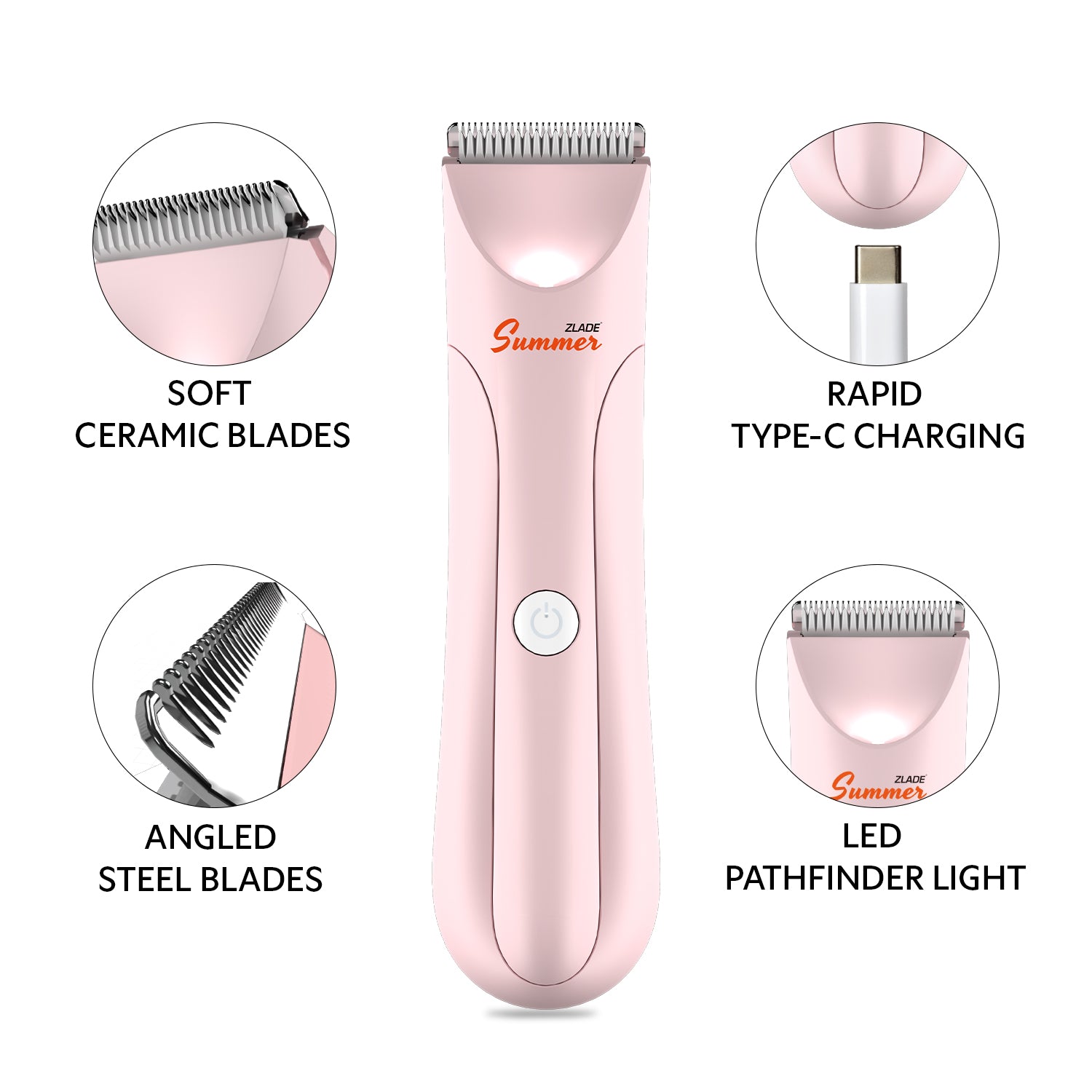 Zlade Summer Intimate Body Trimmer for Women | Bikini Line, Body Hair, Underarms | Waterproof