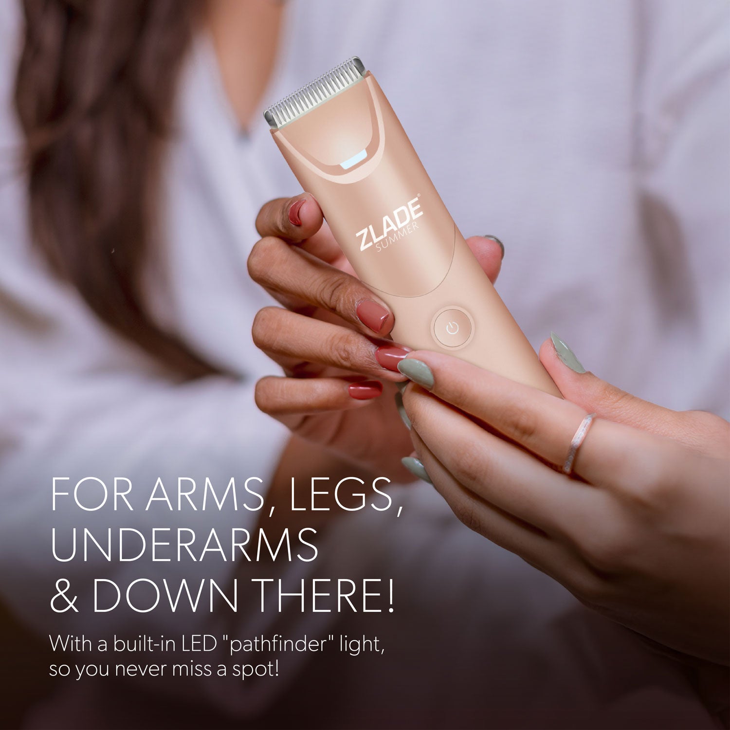 Zlade Summer Intimate Hair Removal Trimmer for Women | Bikini Line, Underarms, Body Hair | 2 AAA Battery Operated | IPX-5 Waterproof