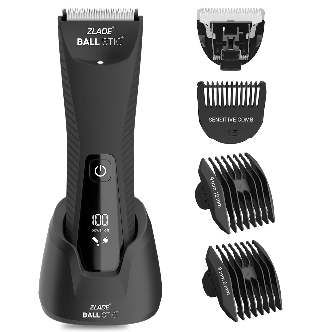 Zlade Ballistic TURBO 3.0 Manscaping Full-Body Trimmer with Extra Head | Beard, Body, Pubic Hair | 1 Trimmer + 1 Head