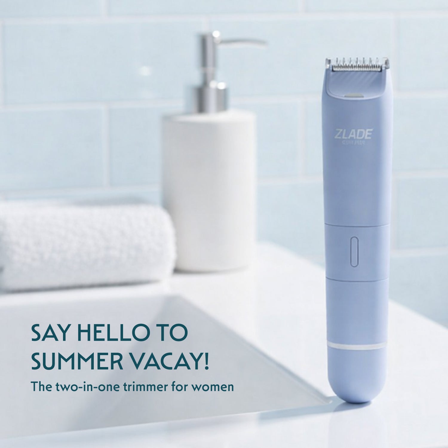 Zlade Summer Vacay | 2-in-1 Rechargeable Bikini Trimmer & Face Shaver for Women
