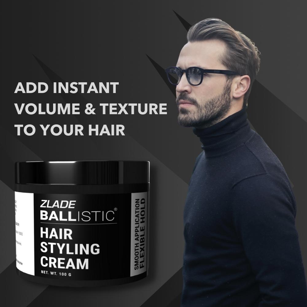 Ballistic by Zlade Hair Styling Cream | Medium Hold | Zero Residue | 100 gm