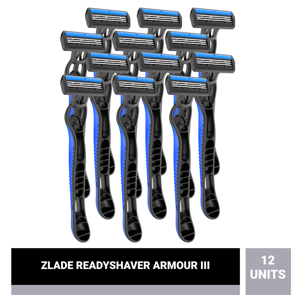 Zlade Armour III Readyshaver, Triple Blade Disposable Shaving Razor for Men