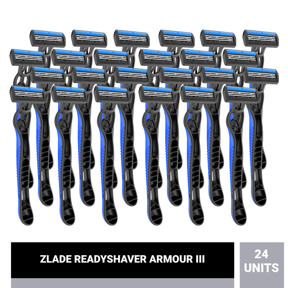 Zlade Armour III Readyshaver, Triple Blade Disposable Shaving Razor for Men