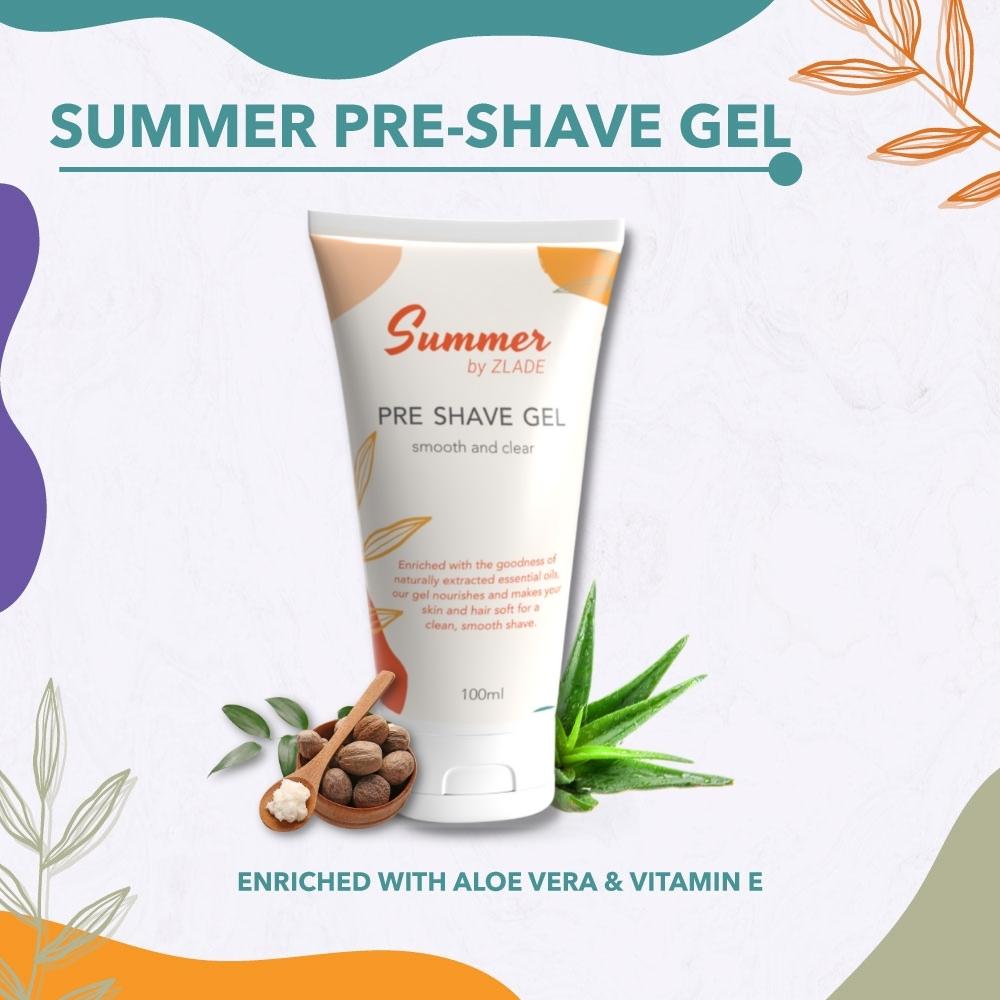 Summer by Zlade All Natural Shave Combo for Women | 1 Clear Pre Shave Gel + 1 Post Shave Gel